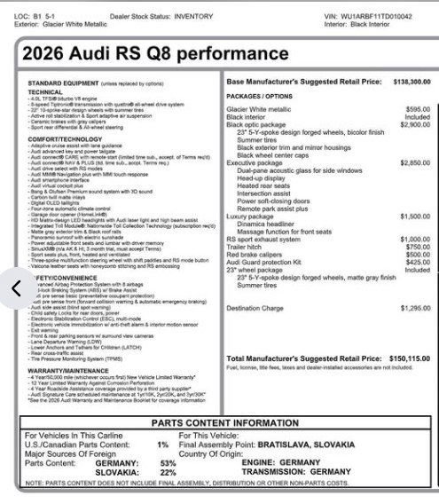 Used 2026 Audi RS Q8 performance image 2