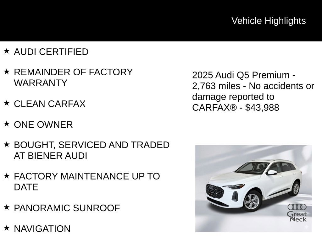 Certified 2025 Audi Q5 Premium w/ Convenience Package image 10