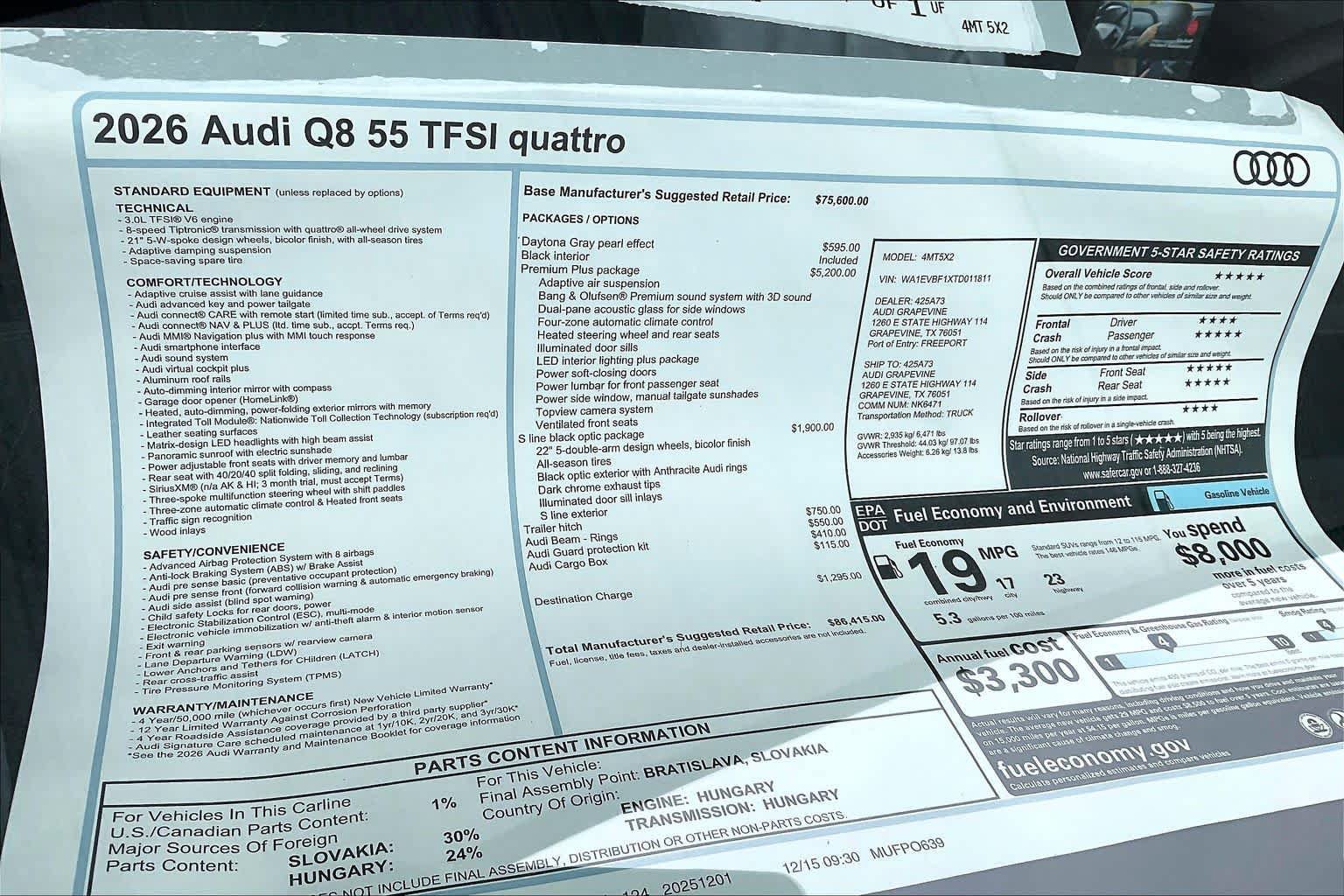 New 2026 Audi Q8 Premium Plus AWD/4WD image 18