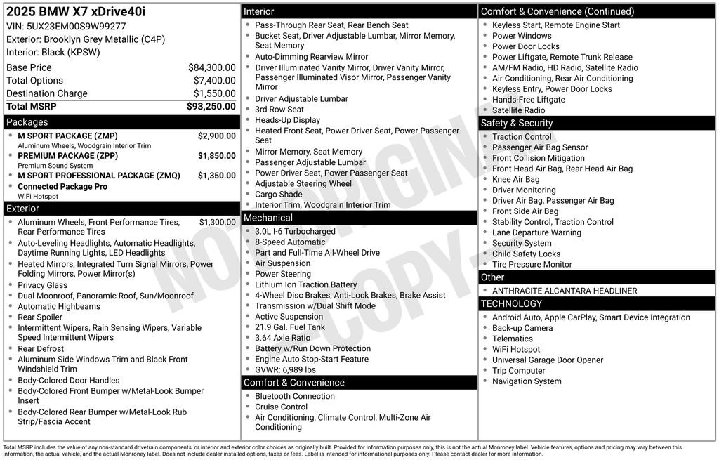Certified 2025 BMW X7 xDrive40i w/ M Sport Package image 2