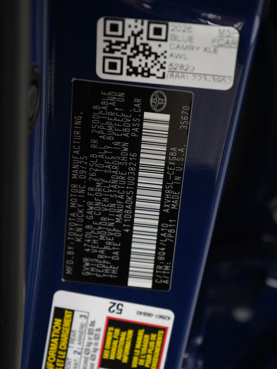 Used 2026 Toyota Camry XLE w/ Premium Plus Package image 28