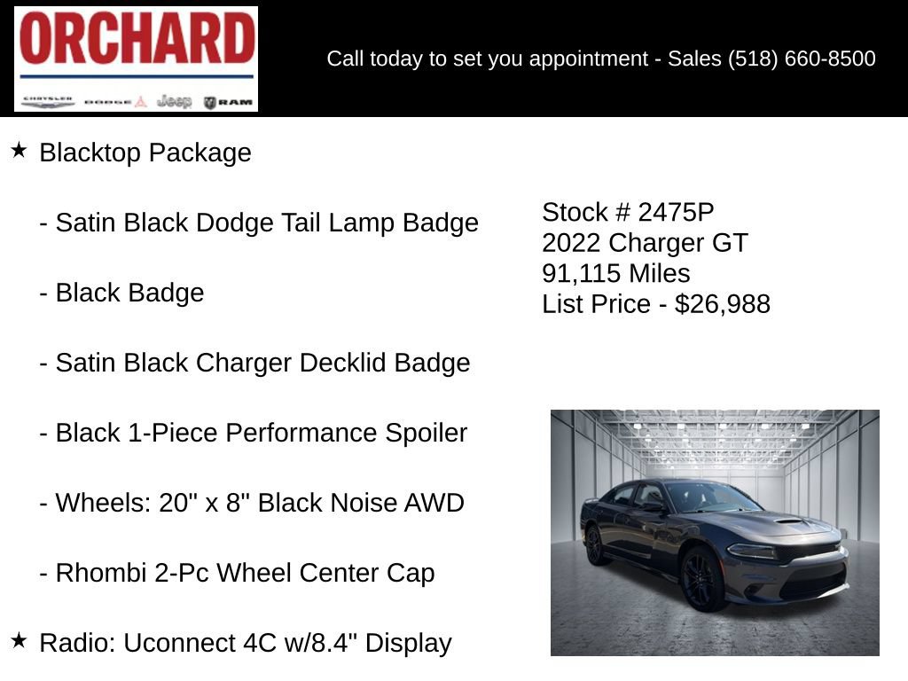 Used 2022 Dodge Charger GT w/ Blacktop Package AWD/4WD image 10