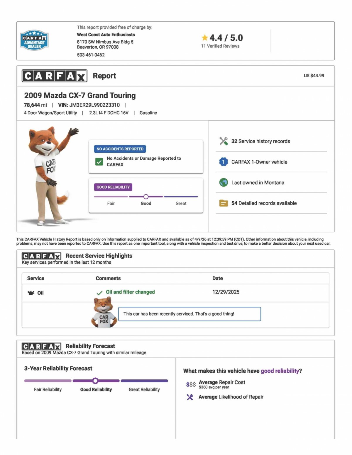 Used 2009 MAZDA CX-7 Sport AWD/4WD image 2