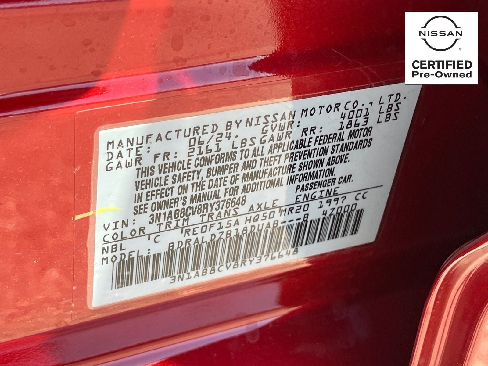 Certified 2024 Nissan Sentra SV w/ SV Premium Package FWD image 30