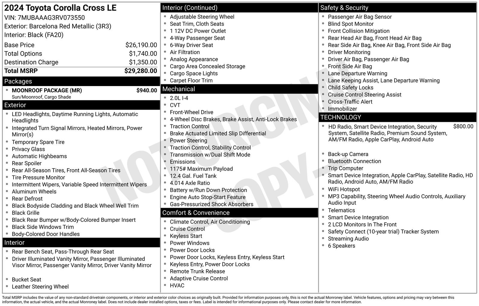 Used 2024 Toyota Corolla Cross LE w/ Moonroof Package FWD image 10
