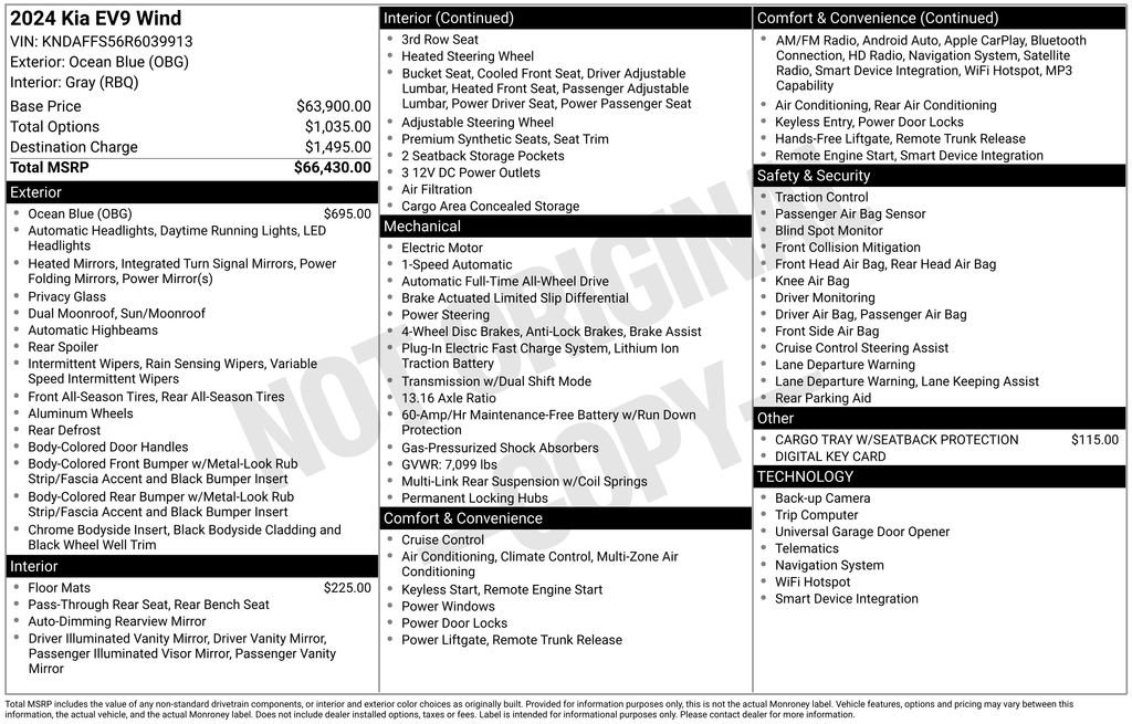 Certified 2024 Kia EV9 Wind AWD/4WD image 4