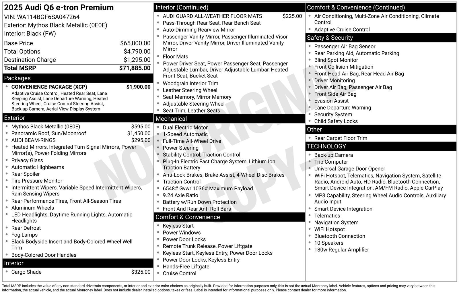 Certified 2025 Audi Q6 e-tron Premium w/ Convenience Package AWD/4WD image 33