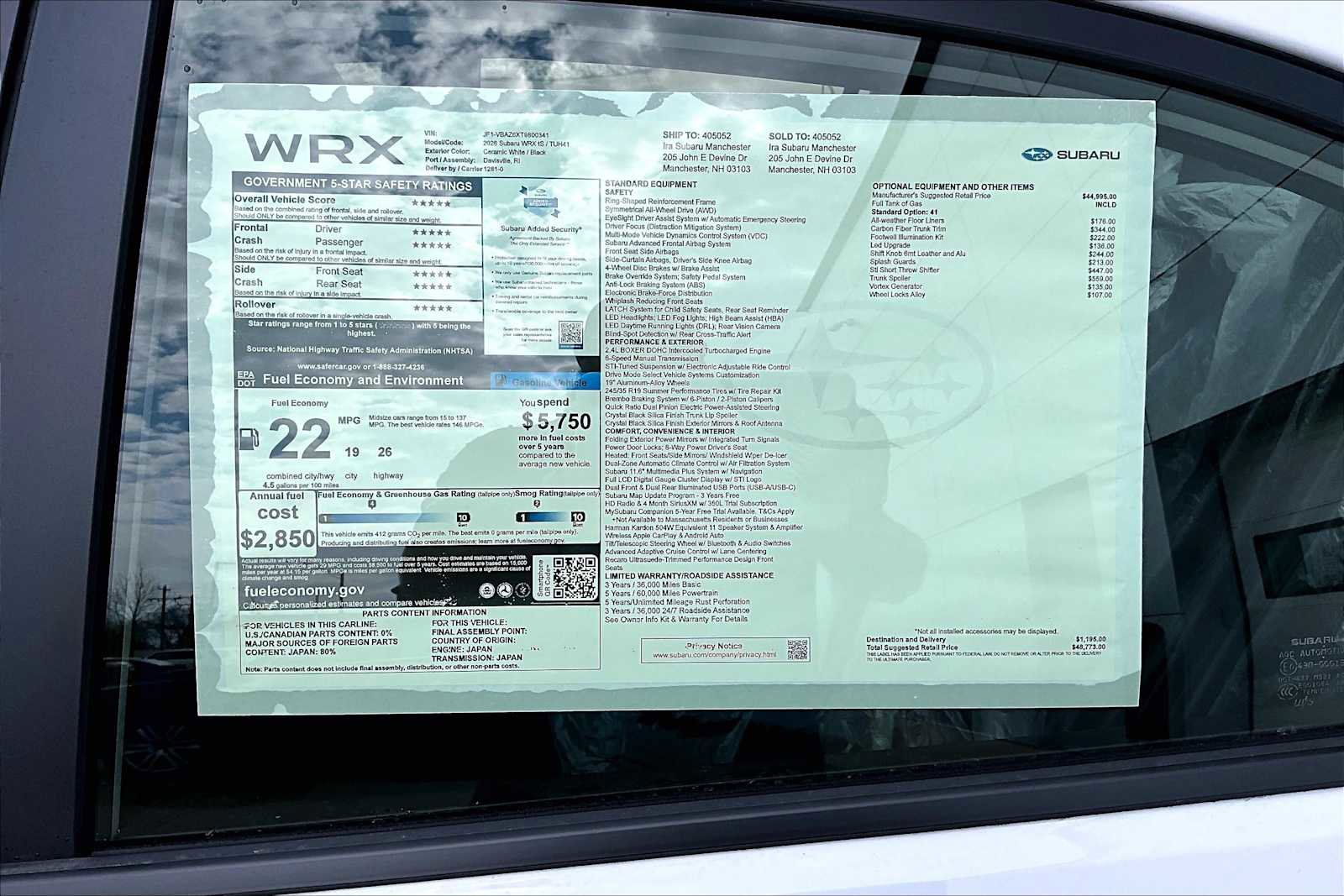 New 2026 Subaru WRX tS image 19