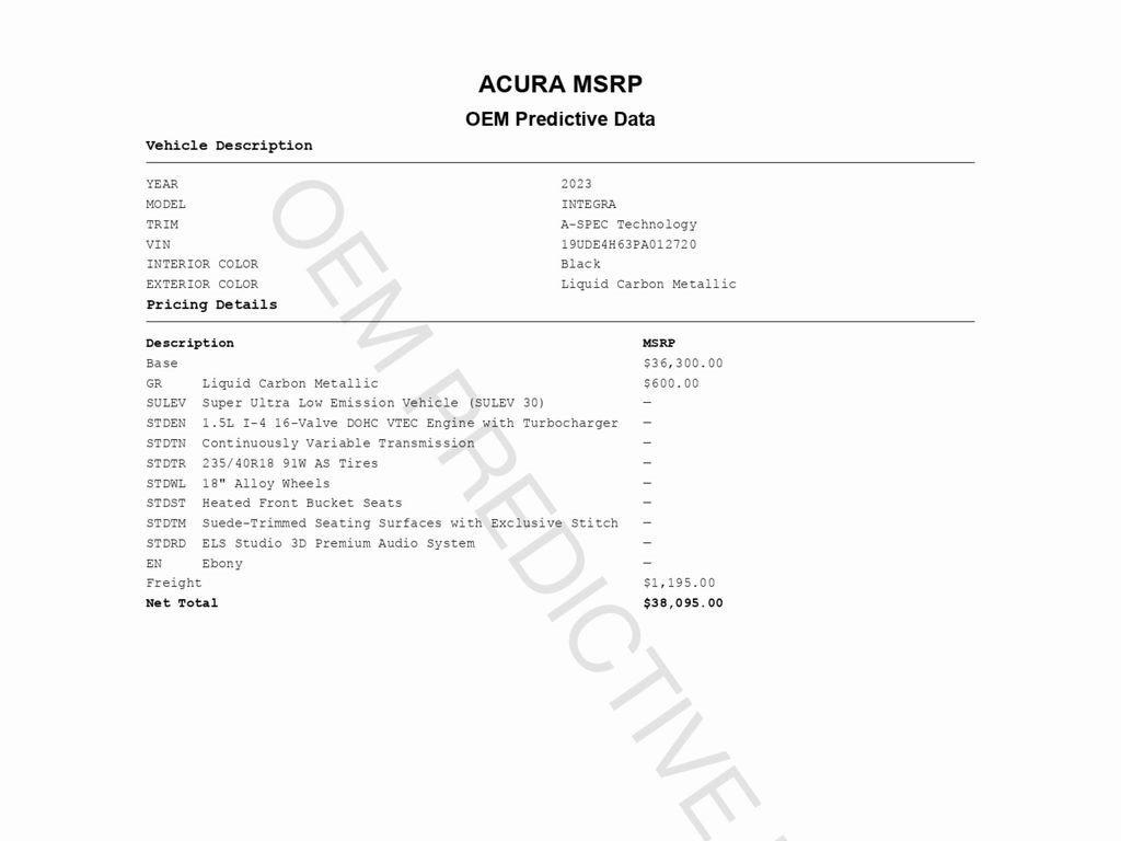 Used 2023 Acura Integra A-Spec image 2