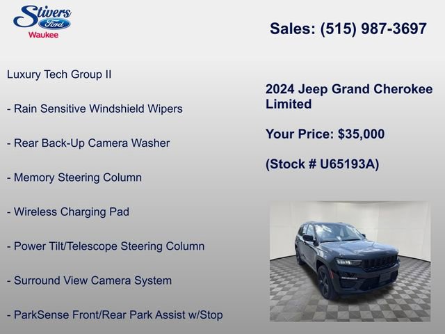 Used 2024 Jeep Grand Cherokee Limited w/ Luxury Tech Group II AWD/4WD image 22
