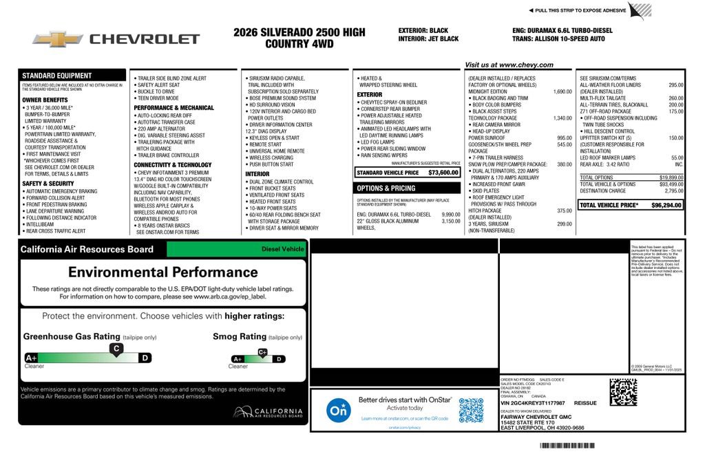 New 2026 Chevrolet Silverado 2500 High Country w/ Midnight Edition image 2