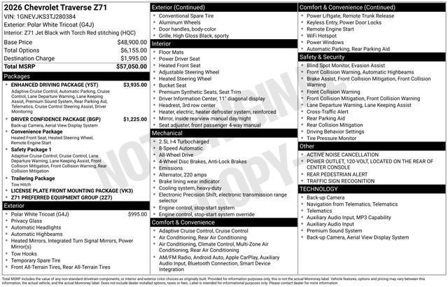 New 2026 Chevrolet Traverse Z71 w/ Enhanced Driving Package image 4