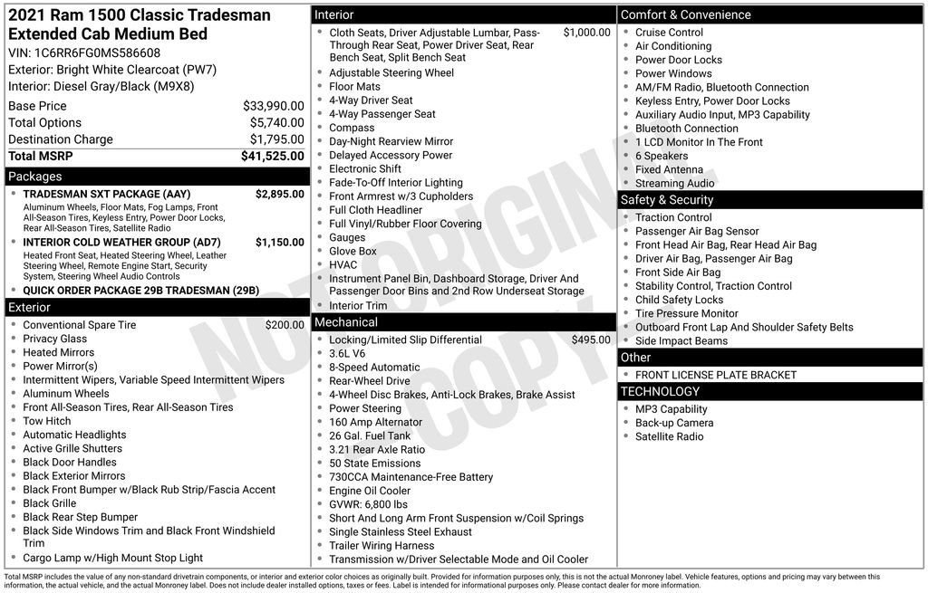 Used 2021 RAM 1500 Tradesman w/ Tradesman SXT Package image 41