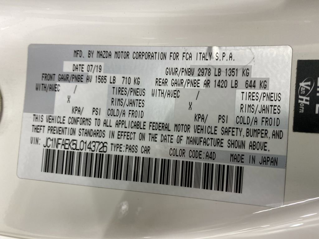 Used 2020 FIAT 124 Spider Abarth w/ Convenience Group image 52