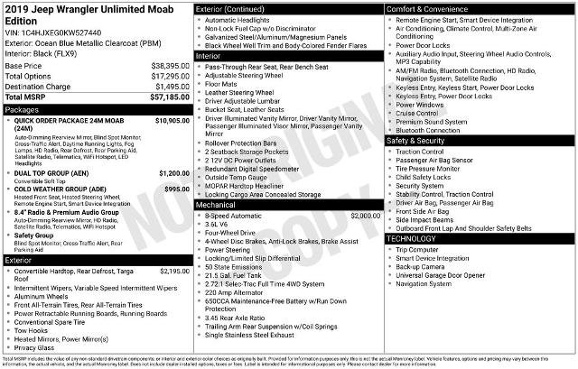 Used 2019 Jeep Wrangler Unlimited Sahara w/ Quick Order Package 24M Moab image 31