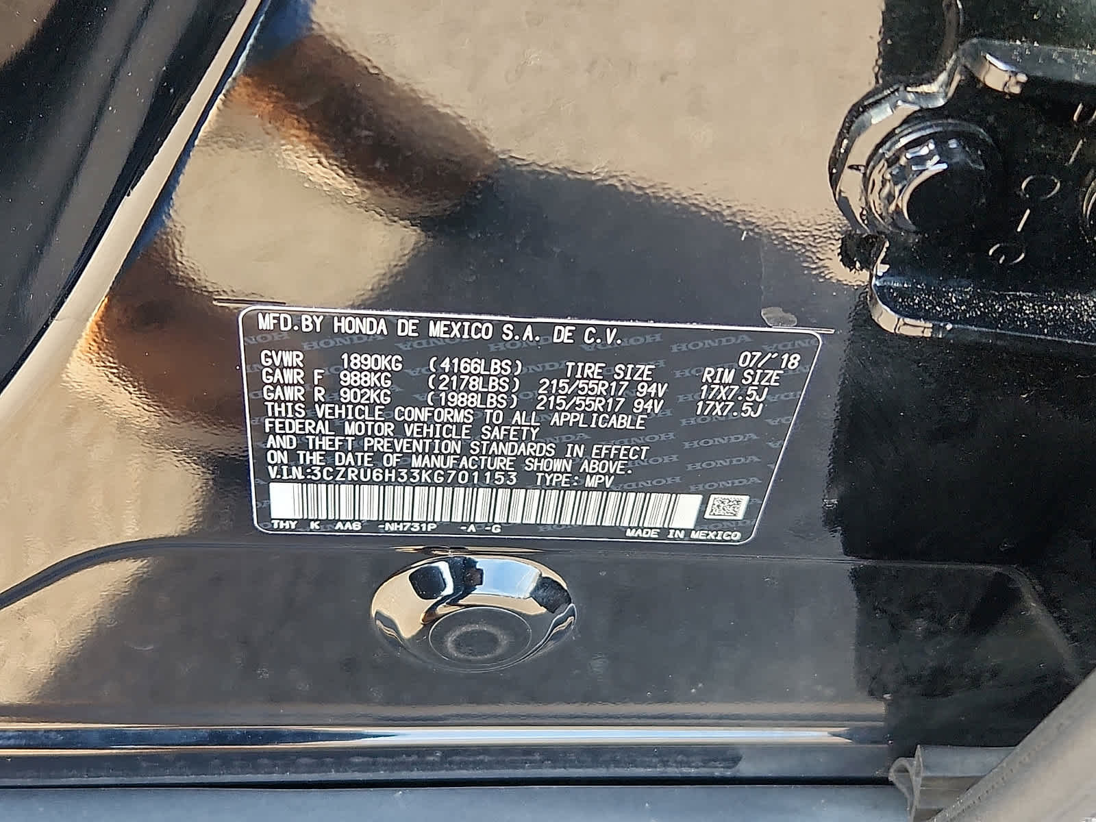 Certified 2019 Honda HR-V LX image 25