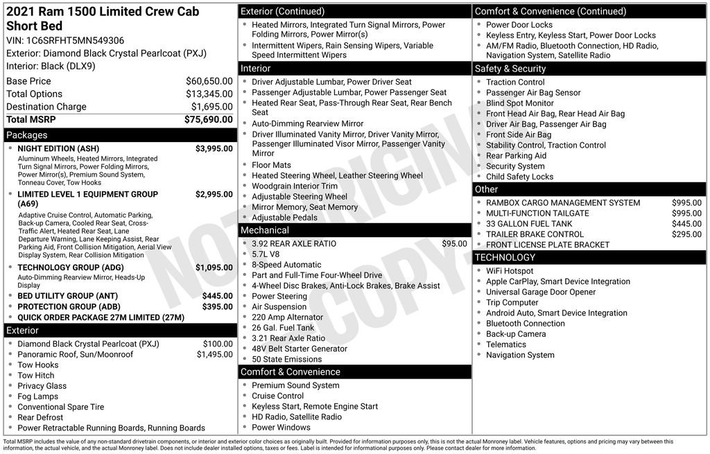 Used 2021 RAM 1500 Limited w/ Night Edition AWD/4WD image 10