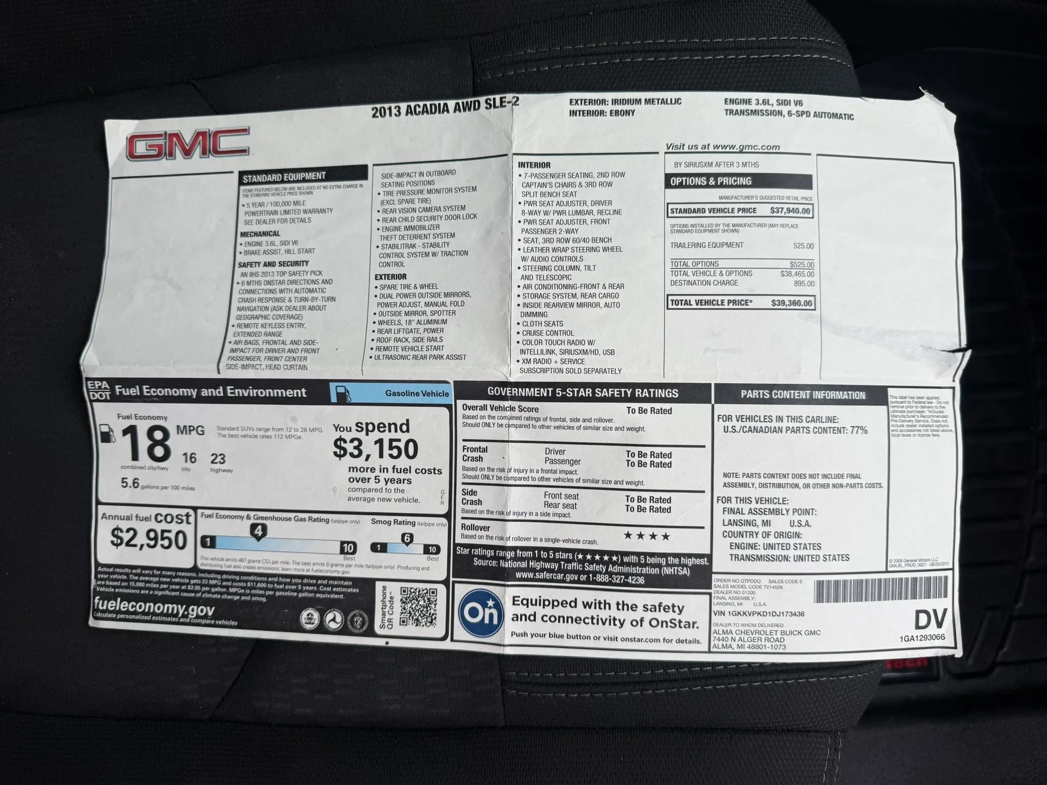 Used 2013 GMC Acadia SLE AWD/4WD image 33