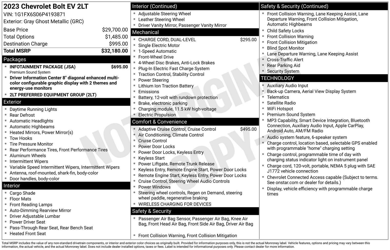 Used 2023 Chevrolet Bolt LT w/ Infotainment Package FWD image 8