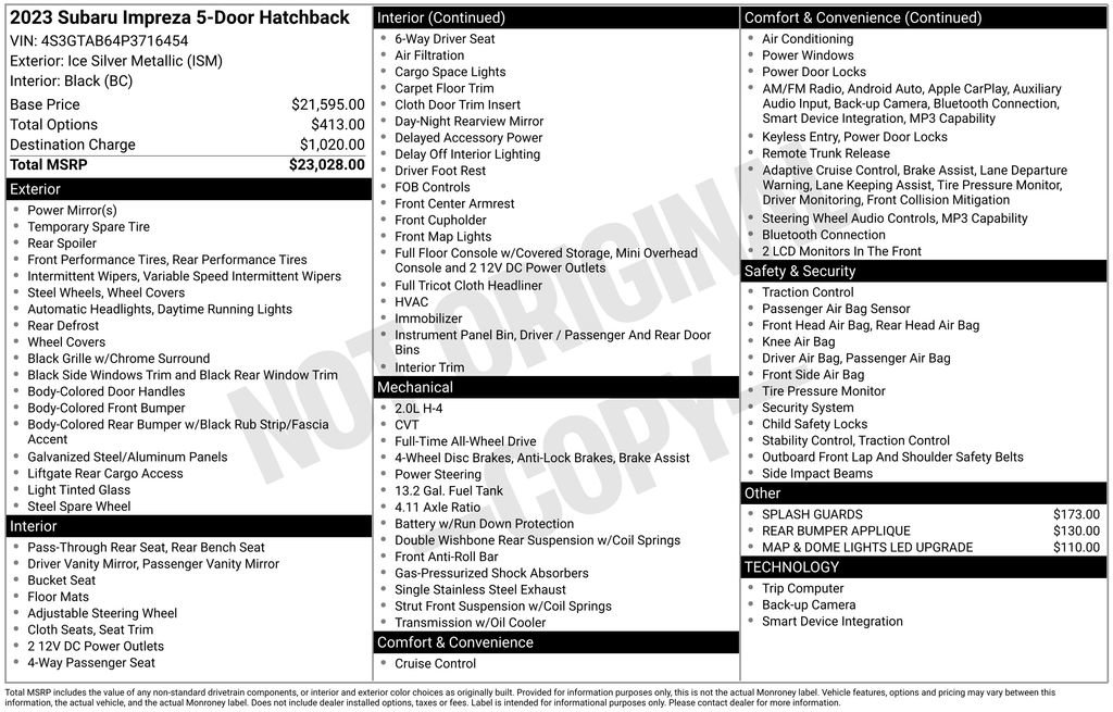 Certified 2023 Subaru Impreza 2.0i image 39