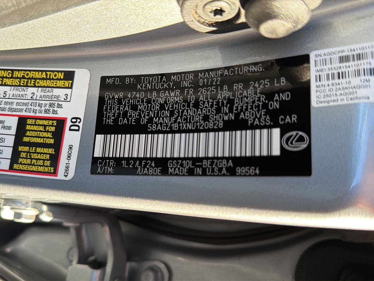 Certified 2022 Lexus ES 350 F Sport w/ Accessory Package 2 FWD image 44