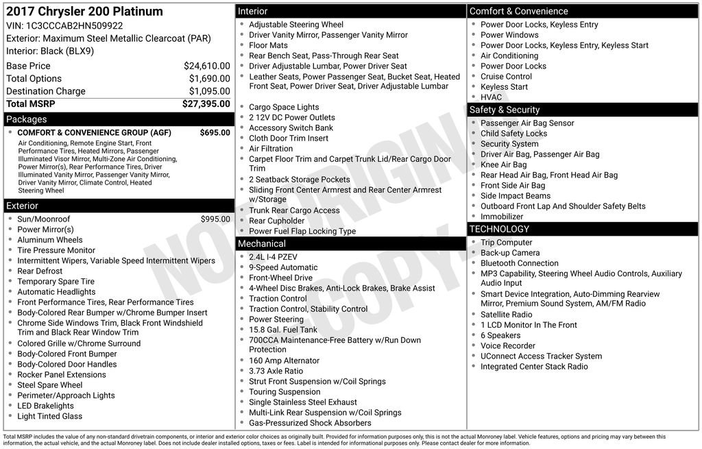 Used 2017 Chrysler 200 Limited Platinum w/ Comfort & Convenience Group FWD video 2