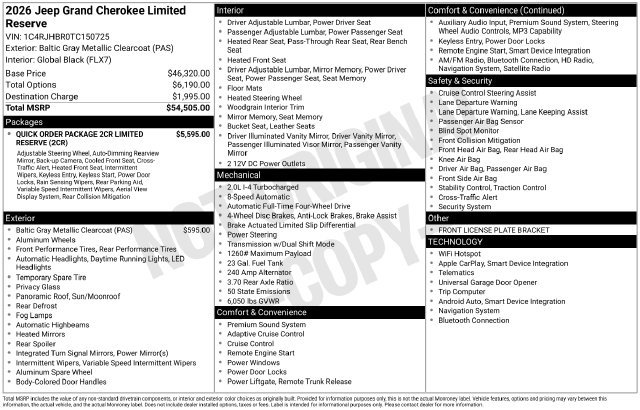 Used 2026 Jeep Grand Cherokee Limited AWD/4WD image 25