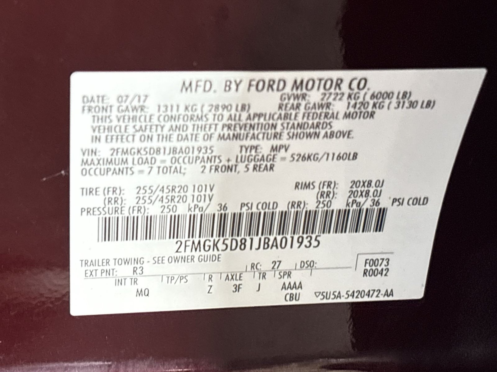 Used 2018 Ford Flex Limited w/ Equipment Group 301A FWD image 26