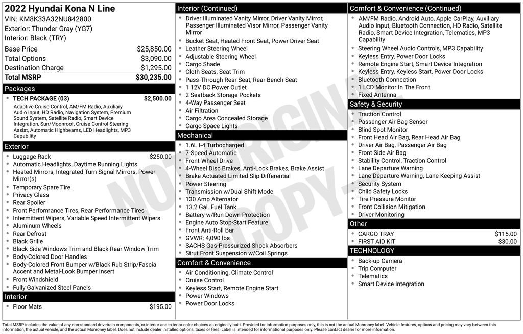 Used 2022 Hyundai Kona N Line w/ Tech Package image 25