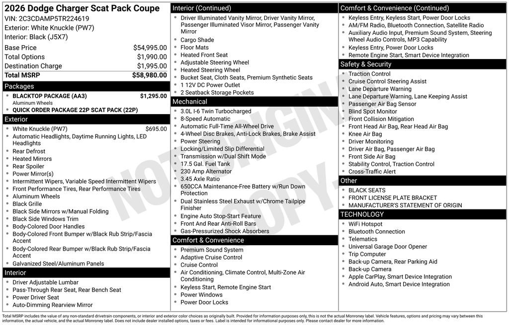 New 2026 Dodge Charger Scat Pack w/ Blacktop Package AWD/4WD image 31