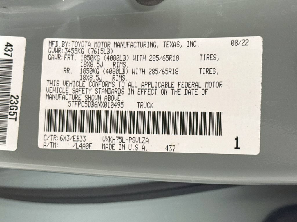 Certified 2022 Toyota Tundra TRD Pro AWD/4WD image 40