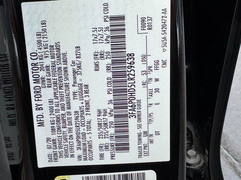 Used 2020 Ford Fusion SE FWD image 23