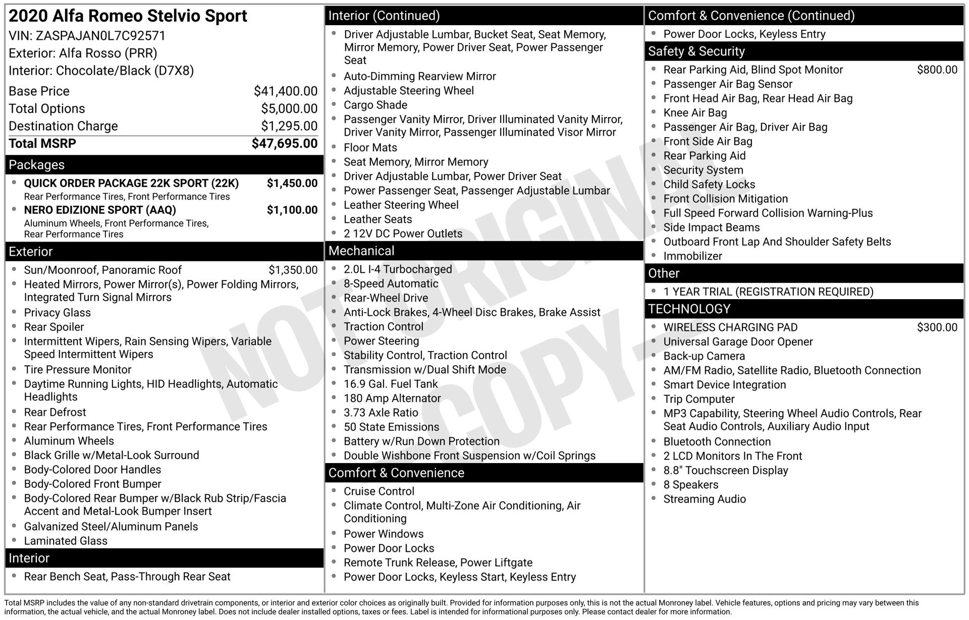 Used 2020 Alfa Romeo Stelvio Sport w/ Quick Order Package 22K Sport RWD image 42