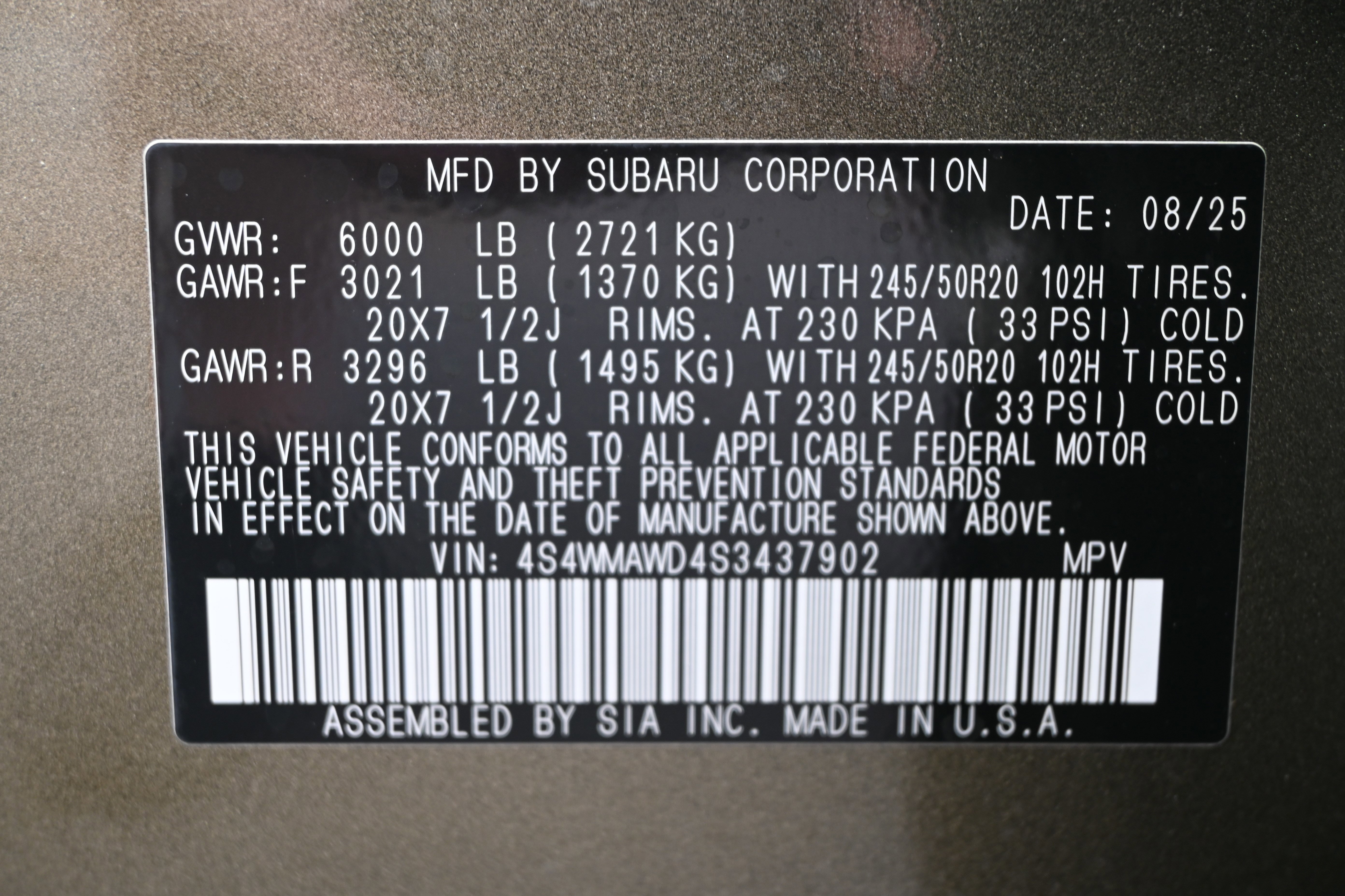 Certified 2025 Subaru Ascent Bronze Edition w/ Onyx Package AWD/4WD image 37