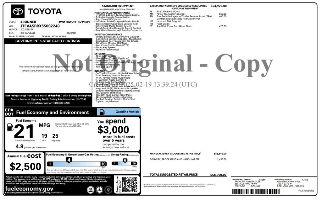 Used 2025 Toyota 4Runner TRD Off-Road Premium w/ Tow Technology Package AWD/4WD image 3