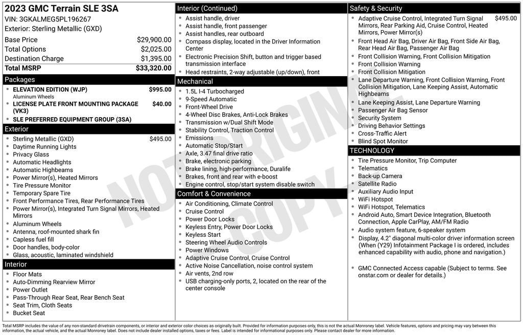 Used 2023 GMC Terrain SLE w/ Elevation Edition FWD image 2