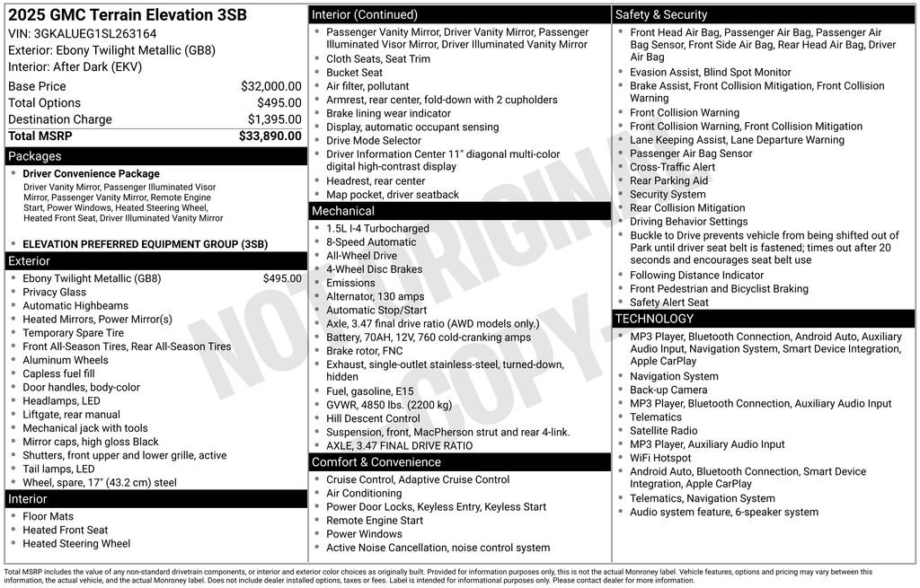 Certified 2025 GMC Terrain Elevation AWD/4WD image 6