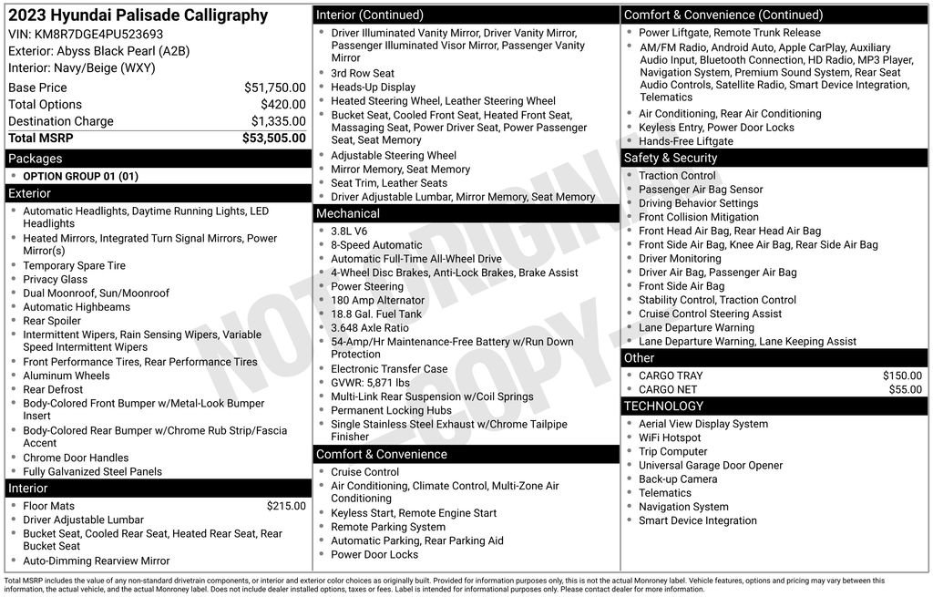 Used 2023 Hyundai Palisade Calligraphy image 7