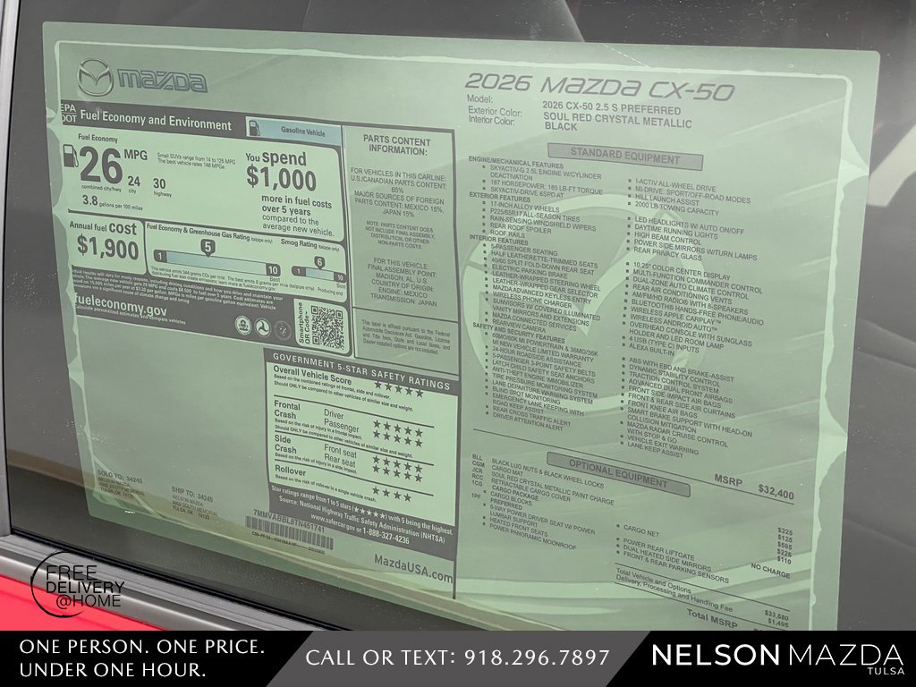 New 2026 MAZDA CX-50 AWD 2.5 S w/ Cargo Package image 16