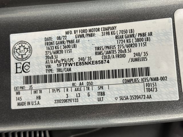 Used 2022 Ford F150 Lariat w/ Equipment Group 502A High image 45