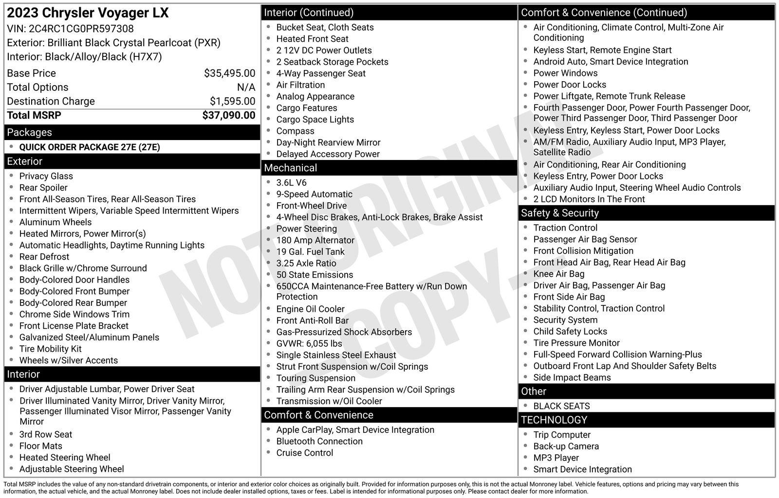 Used 2023 Chrysler Voyager LX image 33