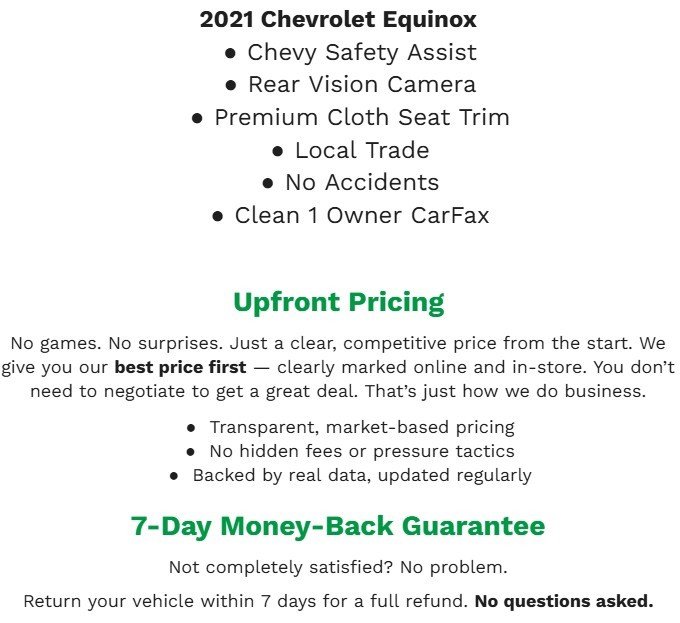 Used 2021 Chevrolet Equinox LT FWD image 2