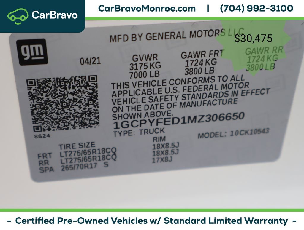 Certified 2021 Chevrolet Silverado 1500 LT Trail Boss w/ Convenience Package II AWD/4WD image 48