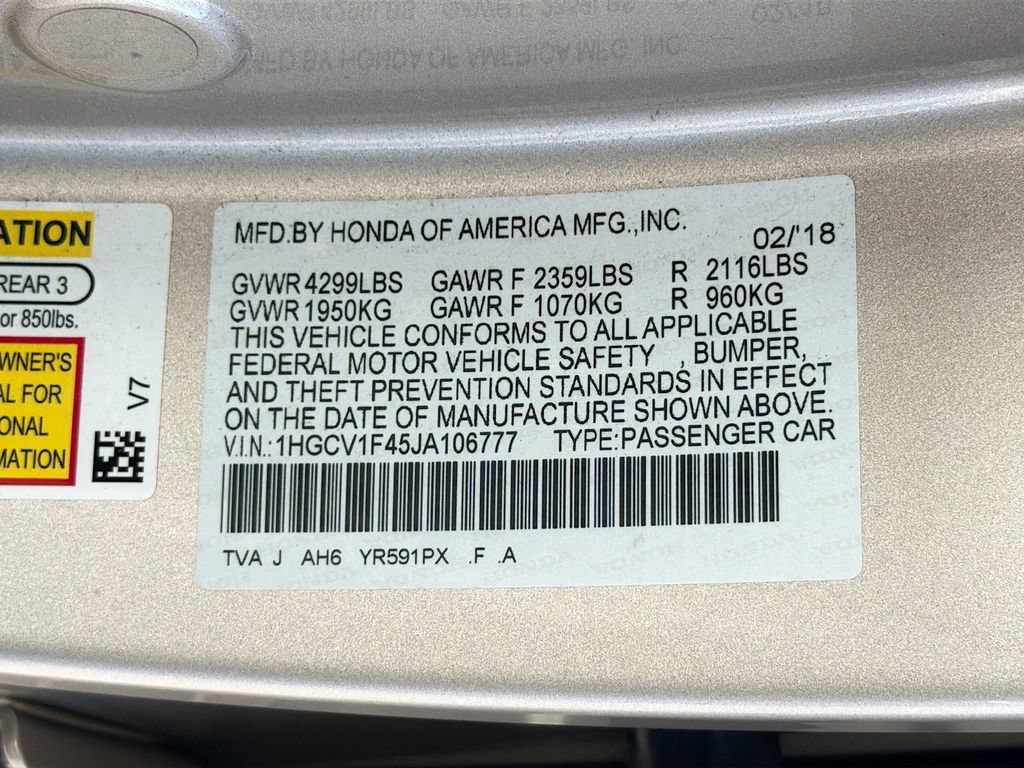 Used 2018 Honda Accord EX image 32