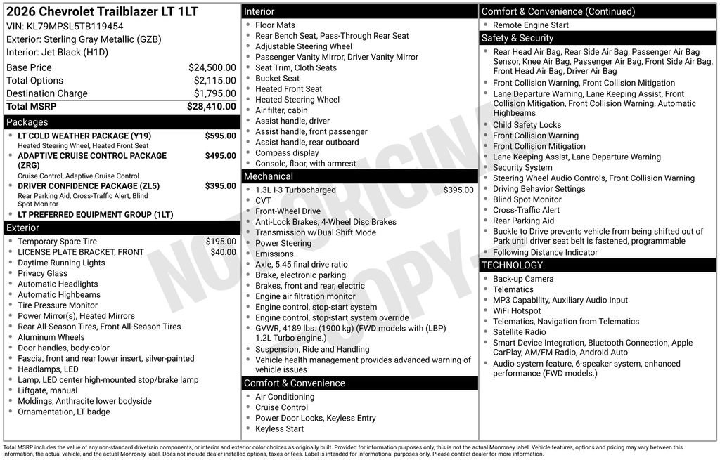 Used 2026 Chevrolet TrailBlazer LT w/ LT Cold Weather Package FWD image 8