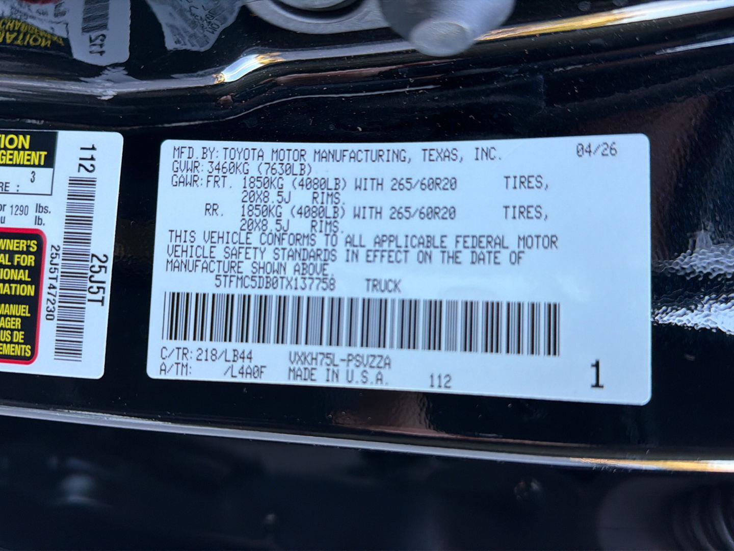 New 2026 Toyota Tundra 1794 Edition w/ TRD Off-Road Package AWD/4WD image 37