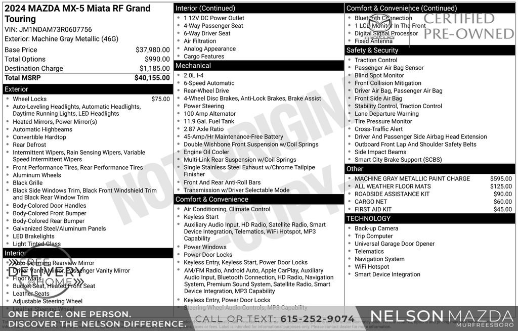Certified 2024 MAZDA MX-5 Miata RF Grand Touring image 2