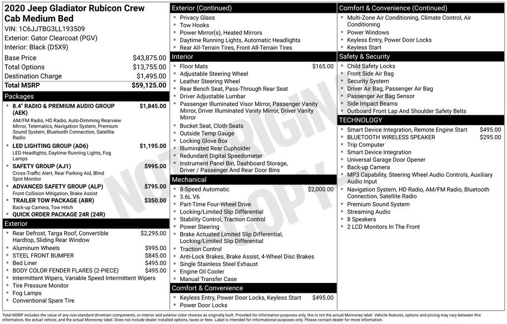 Used 2020 Jeep Gladiator Rubicon AWD/4WD image 6