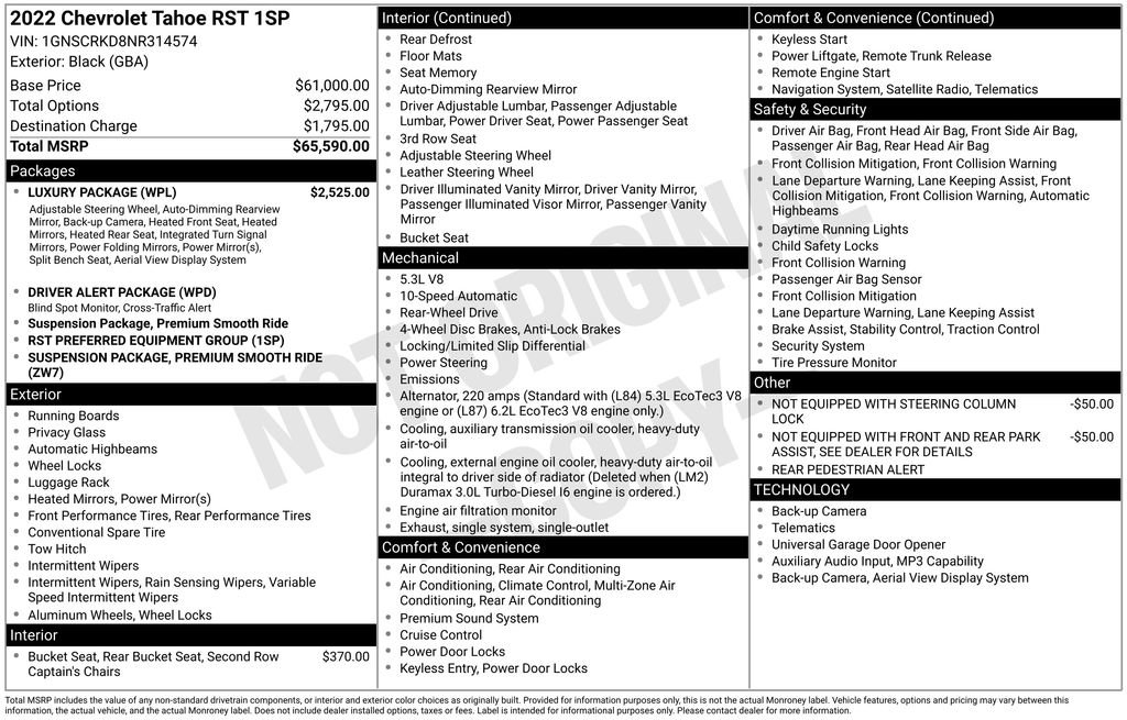Used 2022 Chevrolet Tahoe RST w/ Luxury Package RWD image 37