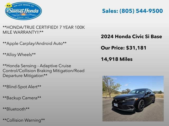 Certified 2024 Honda Civic Si image 6